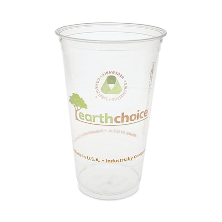 Pactiv Evergreen EarthChoice Compostable Cold Cup, 24 oz, Clear/Printed, PK580, 580PK YPLA24CEC